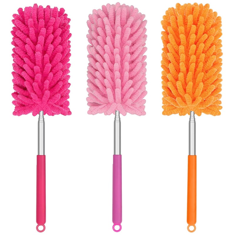 TIMIVO Mini Duster for Cleaning, 360° Bendable Hand Dusters with Extension Pole, Washable Small Duster for Car Interior, Office, Furniture - Image 1